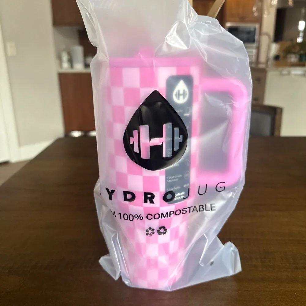 HydroJug Bubblegum Checkered 40oz Traveler Tumbler Limited Edition NEW - Picture 5 of 6
